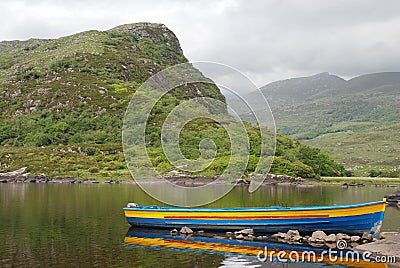 Lakes of Killarney moored boat Stock Photo