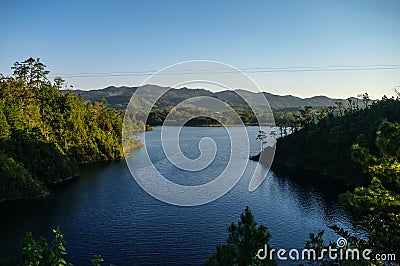 `Lakes and Lagoons` Lagunas de Montebello, Chiapas. Stock Photo