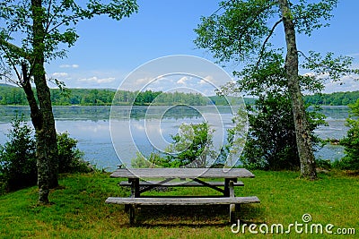 Lakeside Picnic Area Stock Photo