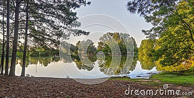 Lakeside View with Reflection Stock Photo