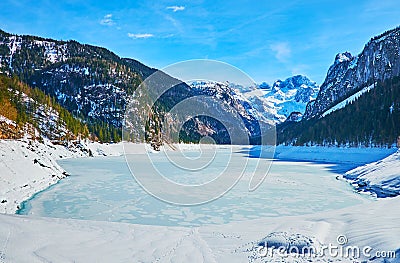 The lakeside walk, Gosausee, Gosau, Austria Stock Photo