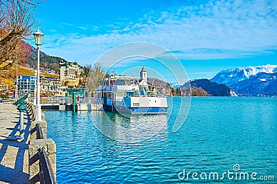 The lakeside walk in St Wolfgang, Salzkammergut, Austria Stock Photo