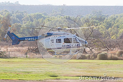 Eurocopter EC145 helicopter during Los Angeles American Heroes A Editorial Stock Photo