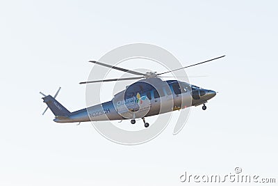 Sikorsky S-76-A helicopter during Los Angeles American Heroes Ai Editorial Stock Photo