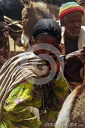 Lalibela, Ethiopia, Portrait of young woman Editorial Stock Photo