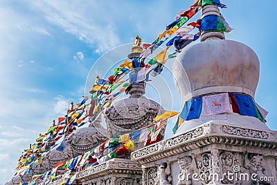 Lama Buddha Pagoda and Jingbian in Dazhao Temple Tourist Area, Hohhot City, Inner Mongolia Stock Photo