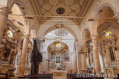 Lama dei Peligni, Chieti. Parish Church of the Child Jesus or of Saints Nicholas and Clemente Editorial Stock Photo