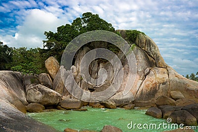 Lamai beach rocks Stock Photo