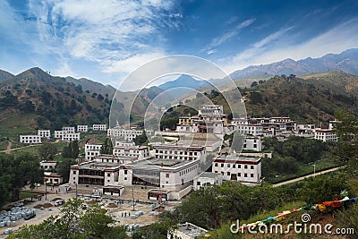 Lamaism temple under the blue sky Stock Photo