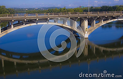 Lamar Blue Reflections of a Memorable morning Austin Texas Stock Photo