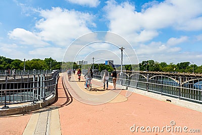 Lamar Pedestrian Bridge Editorial Stock Photo