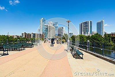 Lamar Pedestrian Bridge Editorial Stock Photo