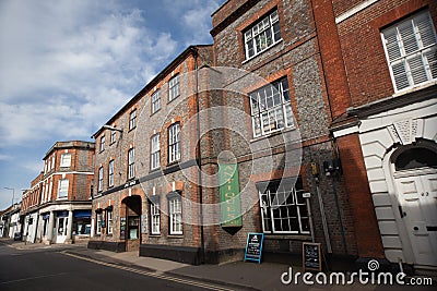 The Lamb Arcade and other buildings in Wallingford, Oxfordshire in the UK Editorial Stock Photo
