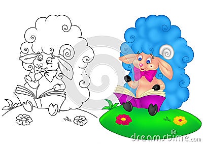 Lamb baby cartoon Stock Photo