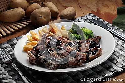 Lamb chop Stock Photo