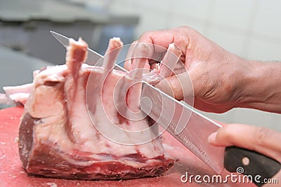 Lamb chop meat Stock Photo