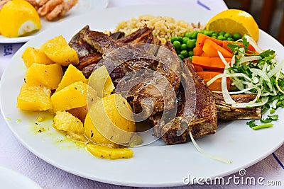 Lamb chops plate Stock Photo