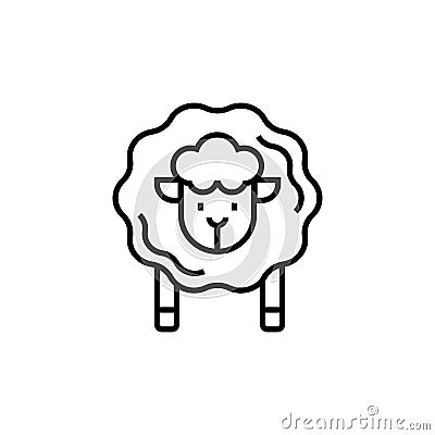 Lamb icon. Sweet dream vector illustration. Isolated contour of comfort dream on white background. Vector Illustration