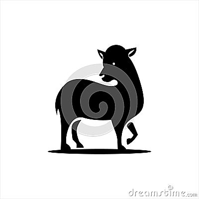 Lamb logo simple sheep silhouette vector farm cattle Vector Illustration