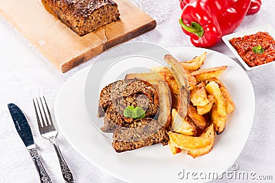 Lamb meal Stock Photo