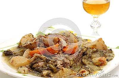 Lamb meat cooked with differen Stock Photo