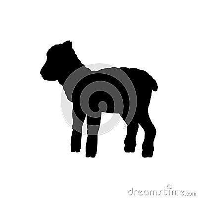 Lamb sheep farm mammal black silhouette animal Vector Illustration