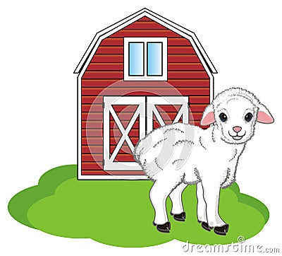 Sheep and her house Stock Photo