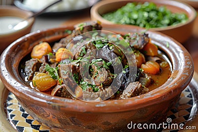 Lamb Tagine: A slow-cooked stew originating from North Africa Stock Photo
