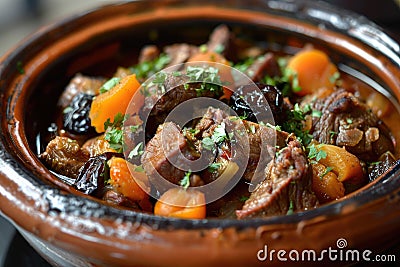 Lamb Tagine: A slow-cooked stew originating from North Africa Stock Photo