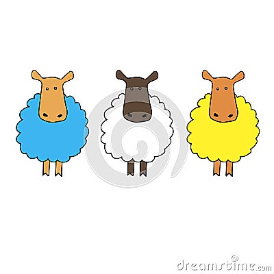 Lamb vector animal illustration cute farm wool mammal whit Vector Illustration