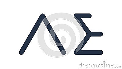 Lambda Epsilon Greek letters , vector design Generative AI Vector Illustration