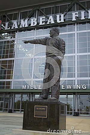 Lambeau Field Plaza and Statue Editorial Stock Photo