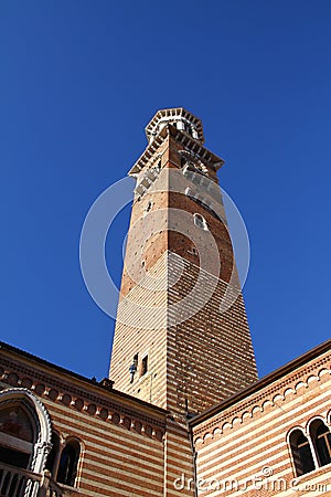 Lamberty Tower in Verona Stock Photo