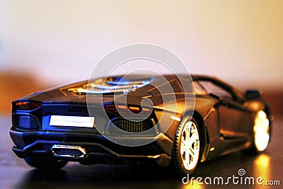 Lamborghini Aventador LP700-4 model car rear view Editorial Stock Photo