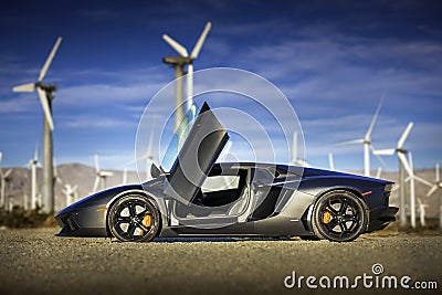 Lamborghini Aventador in Palm Springs Editorial Stock Photo