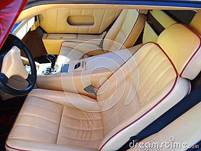 1989 Lamborghini Countach 25th Anniversary interior Stock Photo