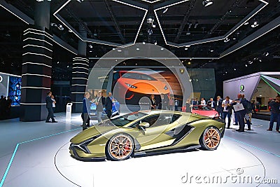 68. IAA Frankfurt 2019 - Lamborghini SiÃ¡n FKP 37 Editorial Stock Photo