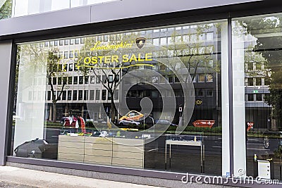 Lamborghini store in Dusseldorf, Germany Editorial Stock Photo