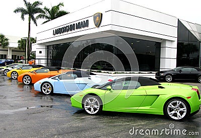 Lamborghini store in Miami Editorial Stock Photo