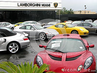 Lamborghini store in Miami Editorial Stock Photo