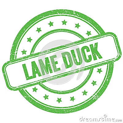 LAME DUCK text on green grungy round rubber stamp Stock Photo
