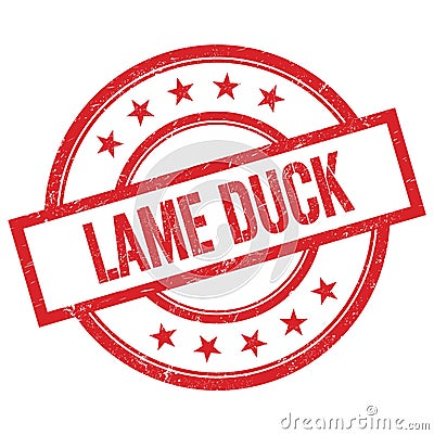 LAME DUCK text written on red vintage round stamp Stock Photo
