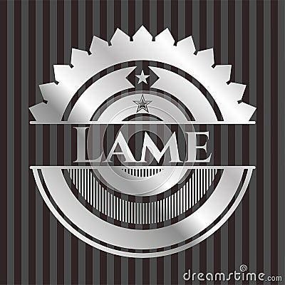 Lame silvery emblem or badge. Vector Illustration. Mosaic Vector Illustration