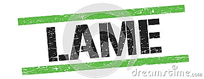 LAME text on black green vintage lines stamp Stock Photo