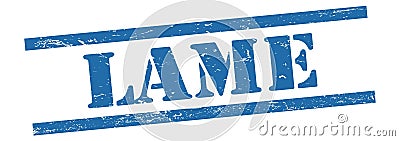 LAME text on blue grungy lines stamp Stock Photo