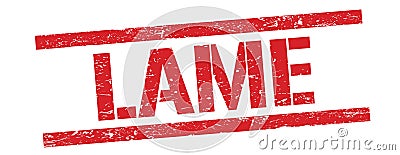 LAME text on red vintage lines stamp Stock Photo