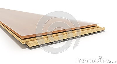 Laminate on layers 3d render on white background Stock Photo