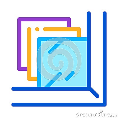 Laminated glass window icon vector outline illustration Vector Illustration