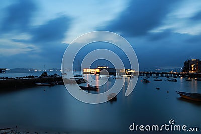 Lamma island, in hong kong, view of night in suburb, outlying island Stock Photo