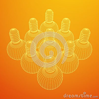 Lamp bulb idea. Vector Vector Illustration